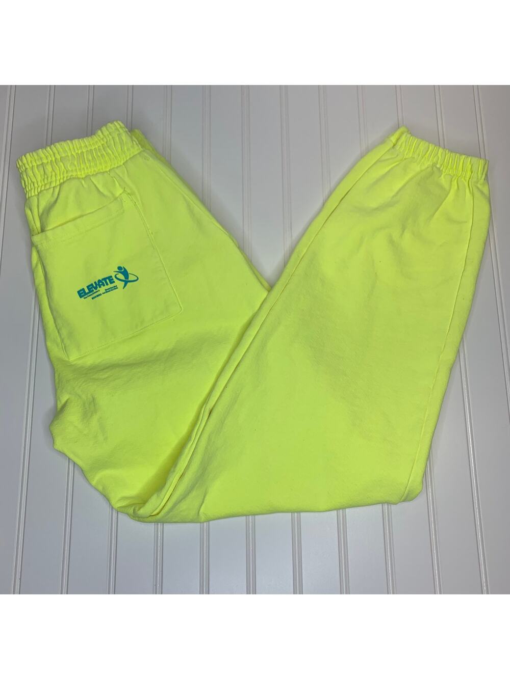 Club Fantasy Neon Yellow Starlight Sweatpants  Sz Small